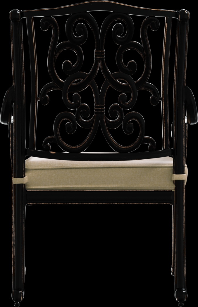 Lake Como Antique Bronze 9 Pc Square Outdoor Dining Set with Malt Cushions - Thumbnail - Image 7