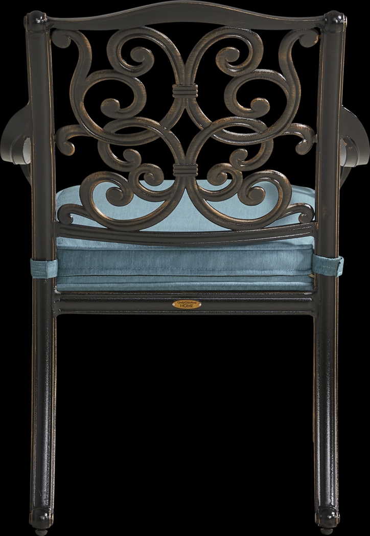 Lake Como Antique Bronze Outdoor Arm Chair with Rivera Cushion - Thumbnail - Image 3