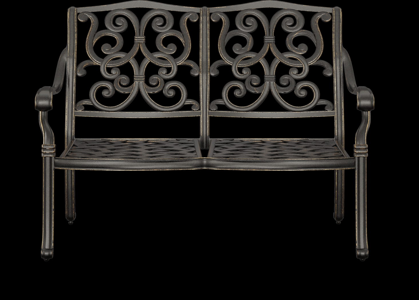 Lake Como Antique Bronze Outdoor Bench - Thumbnail - Image 2