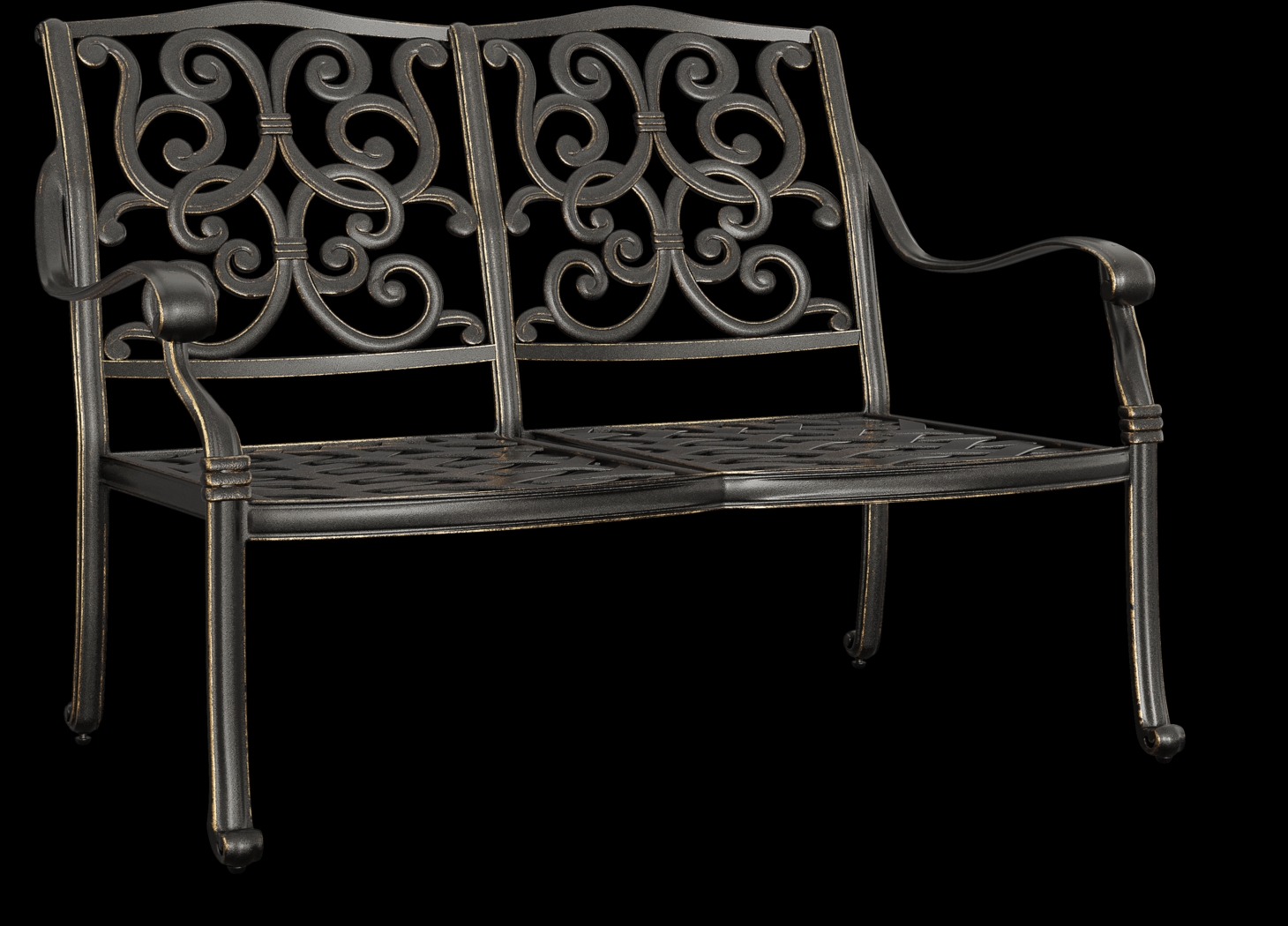 Lake Como Antique Bronze Outdoor Bench - Thumbnail - Image 1