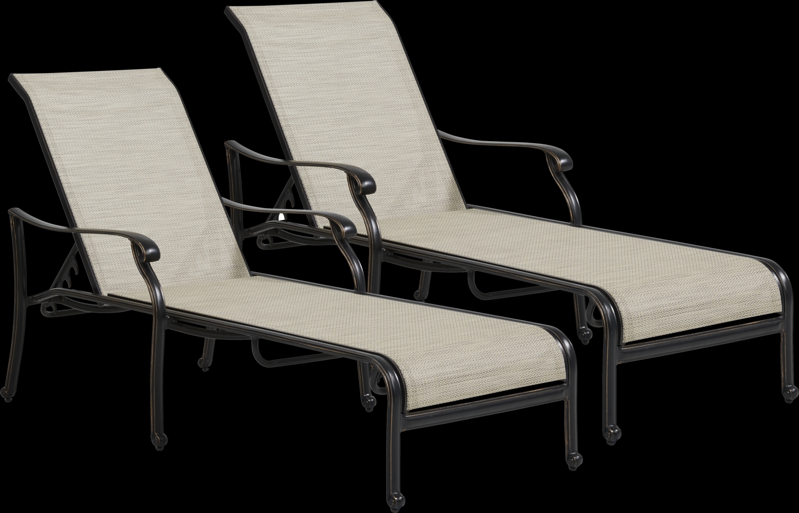 Lake Como Antique Bronze Outdoor Chaise, Set of 2 - Thumbnail - Image 1