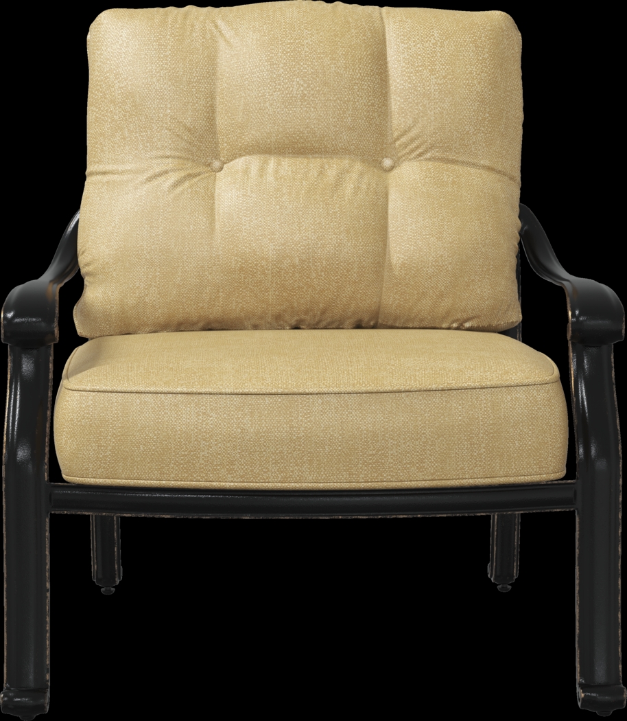 Cindy Crawford Home Lake Como Antique Bronze Outdoor Club Chair with Gold Cushions - Thumbnail - Image 4