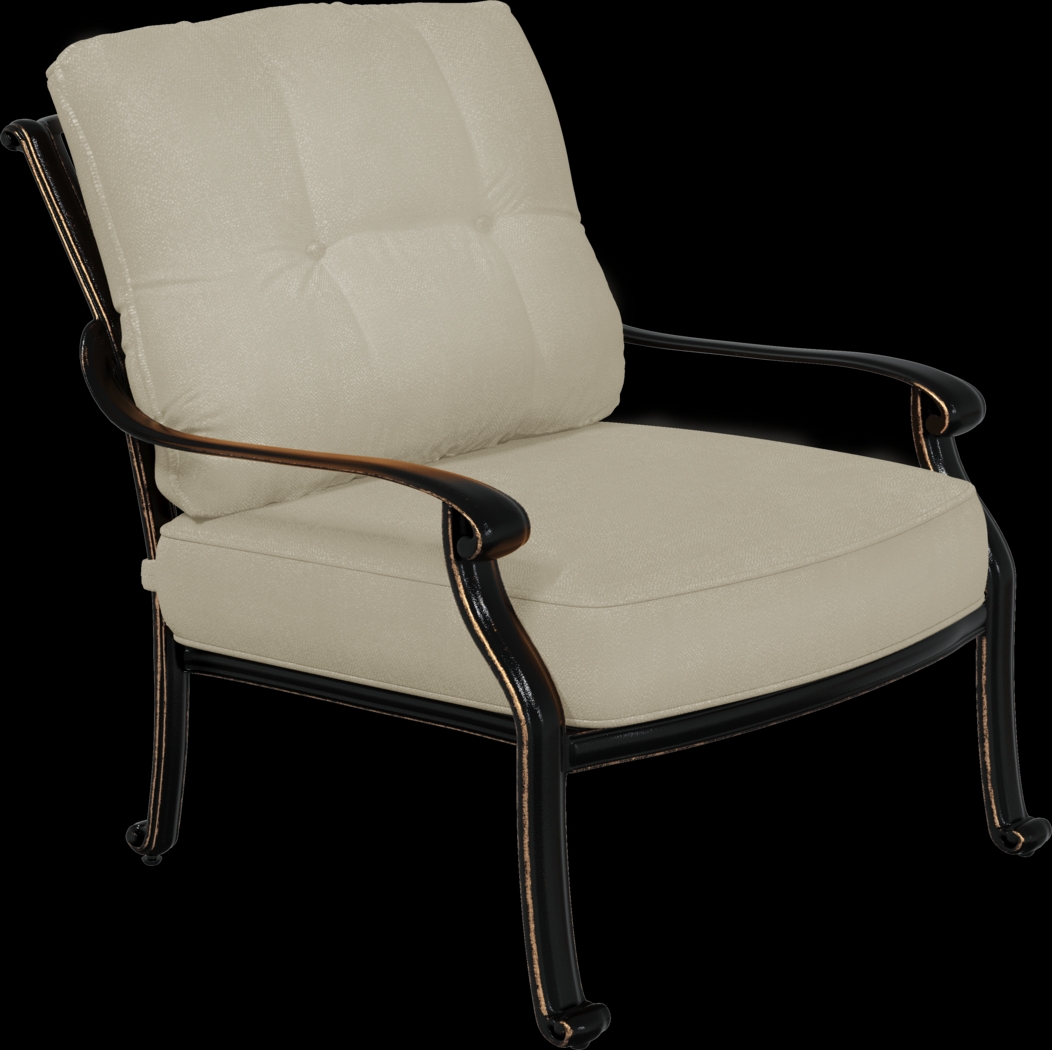 Lake Como Antique Bronze 4 Pc Outdoor Seating Set with Malt Cushions - Thumbnail - Image 5