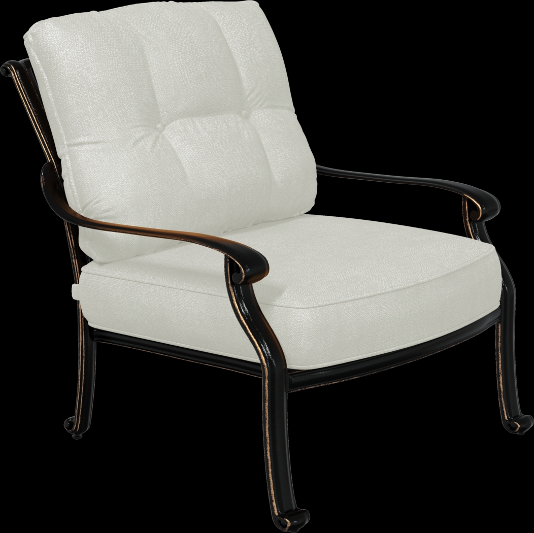 Lake Como Antique Bronze Outdoor Club Chair With Silk-Colored Cushions - Thumbnail - Image 1