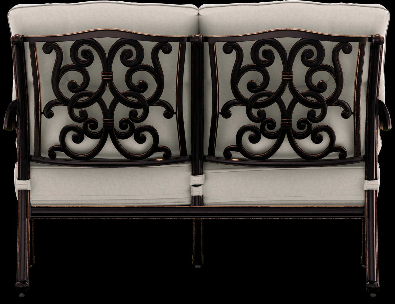 Lake Como Antique Bronze 4 Pc Outdoor Seating Set with Silk-Colored Cushions - Thumbnail - Image 4