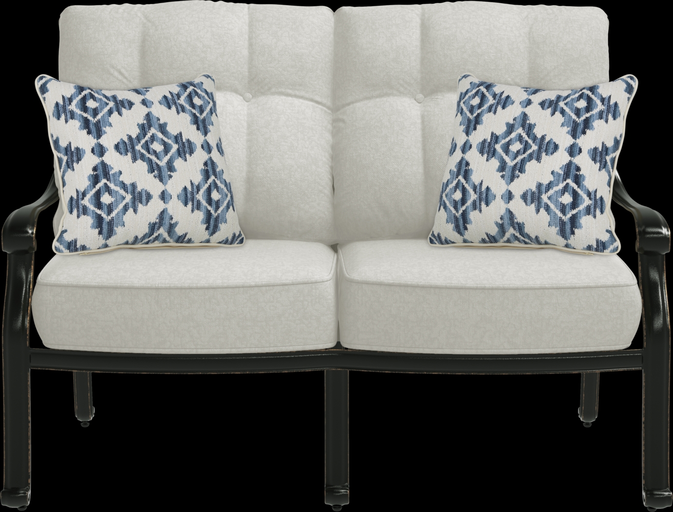 Lake Como Antique Bronze 4 Pc Outdoor Seating Set with Silk-Colored Cushions - Thumbnail - Image 2