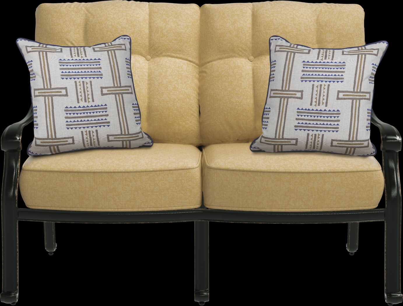 Cindy Crawford Home Lake Como Antique Bronze 6 Pc Outdoor Seating Set with Gold Cushions - Thumbnail - Image 3