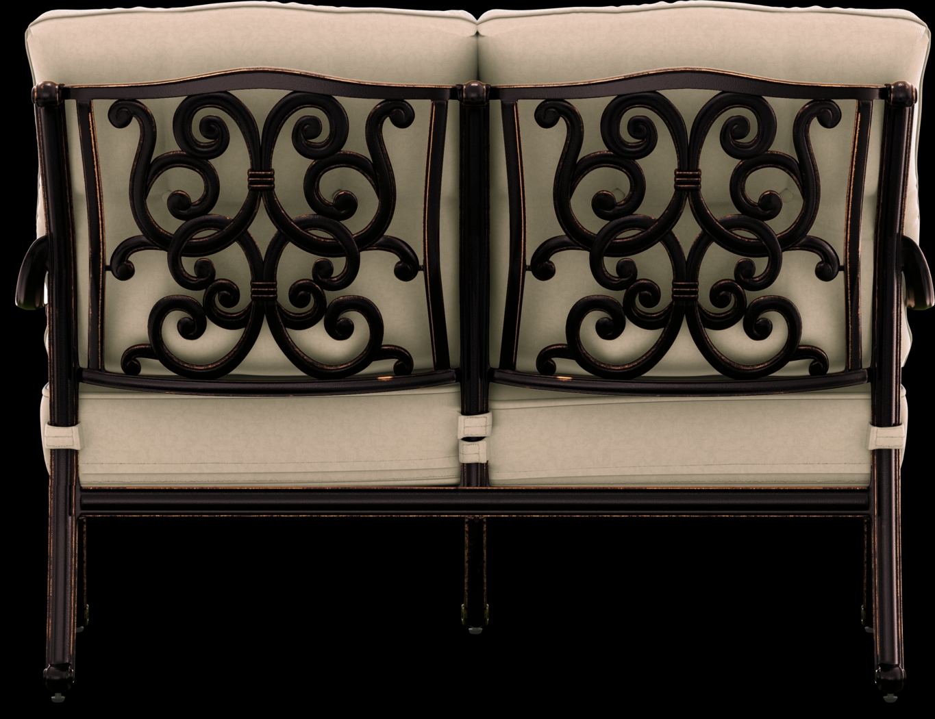 Lake Como Antique Bronze 4 Pc Outdoor Seating Set with Malt Cushions - Thumbnail - Image 4
