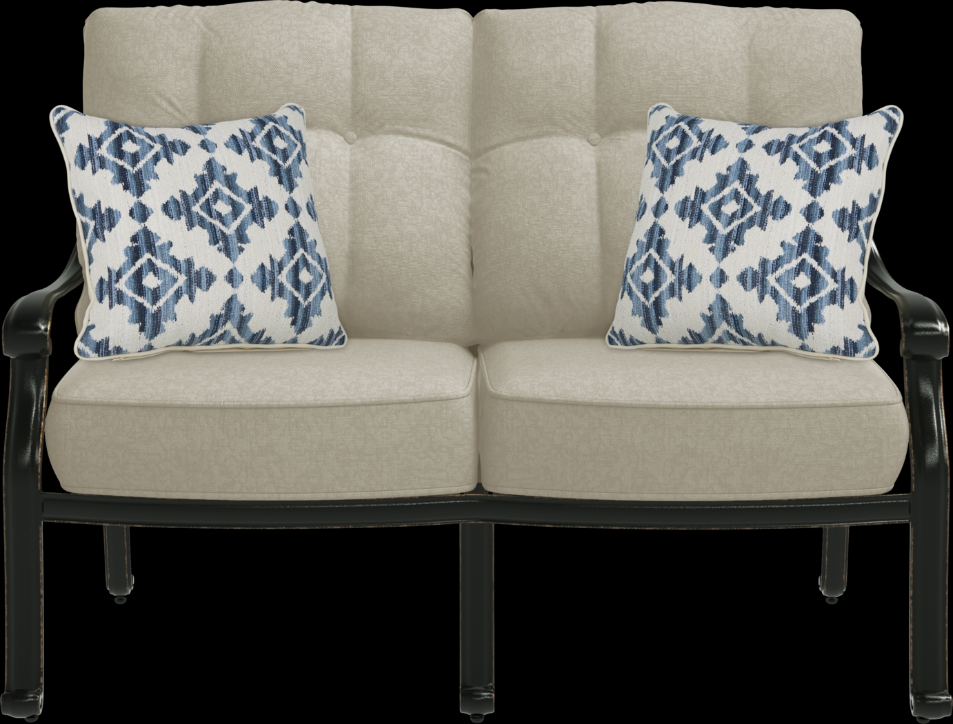 Lake Como Antique Bronze 4 Pc Outdoor Seating Set with Malt Cushions - Thumbnail - Image 2