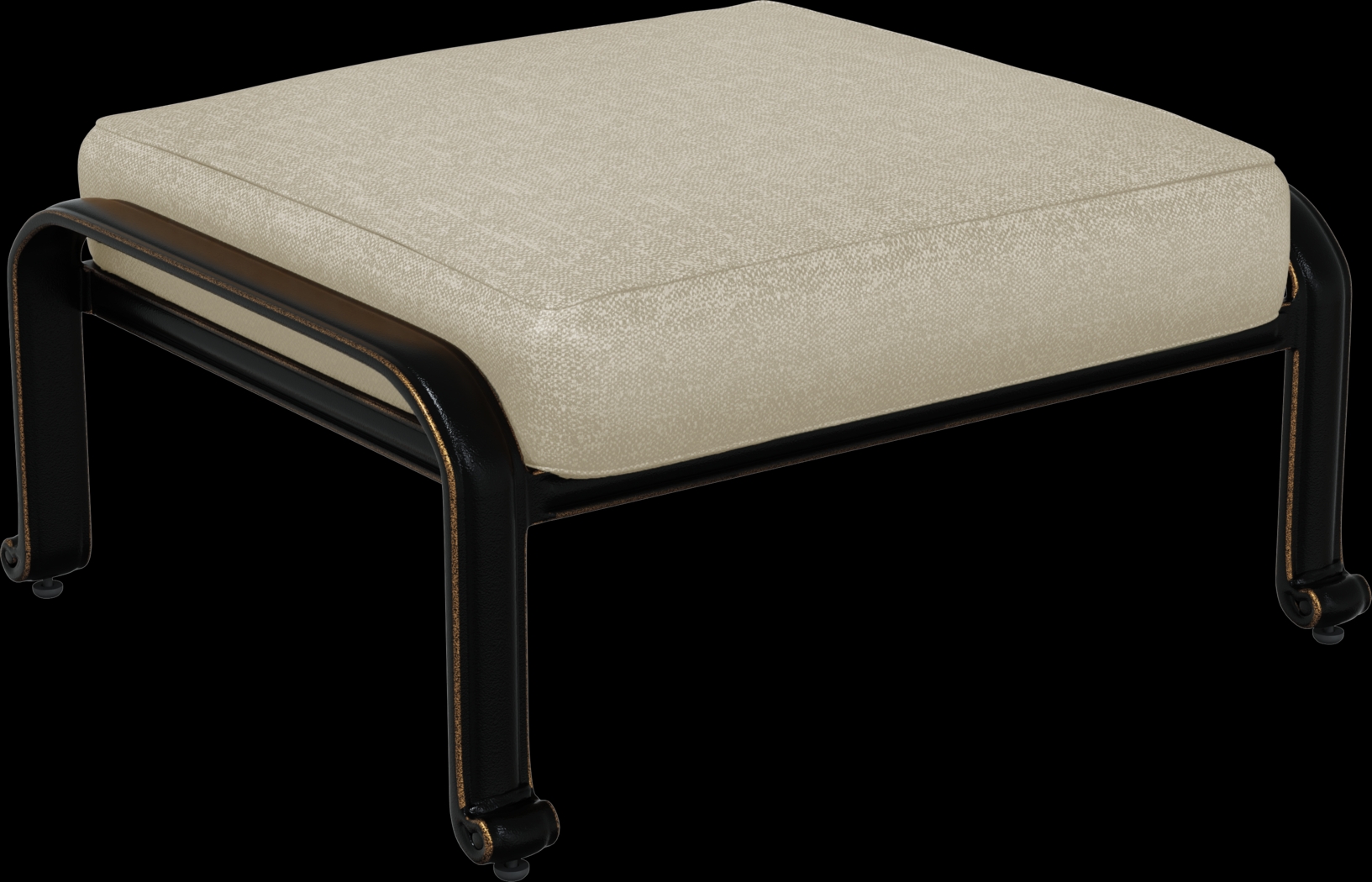 Lake Como Antique Bronze Outdoor Ottoman with Malt Cushion - Thumbnail - Image 1