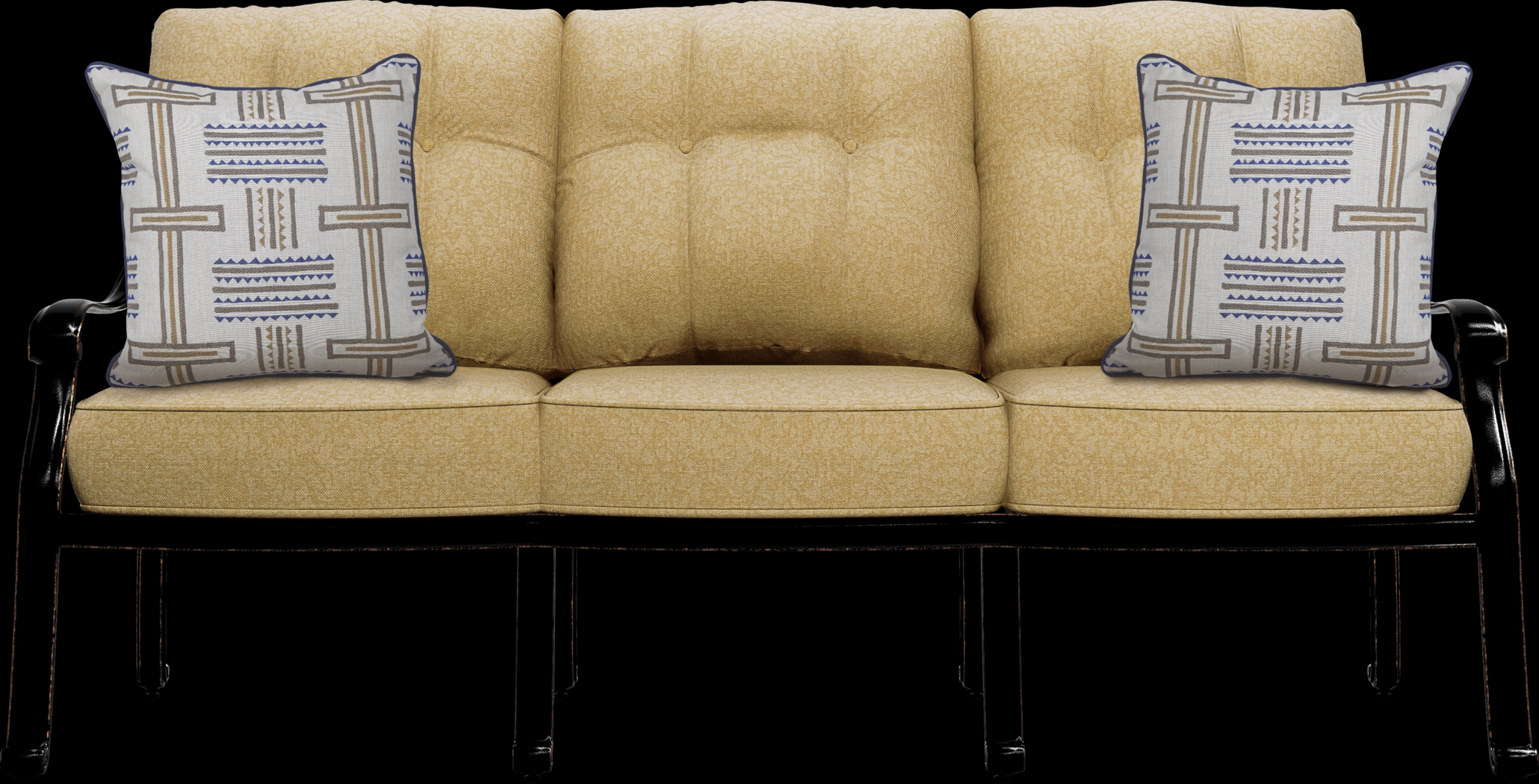 Cindy Crawford Home Lake Como Antique Bronze 4 Pc Outdoor Seating Set With Gold Cushions - Thumbnail - Image 3