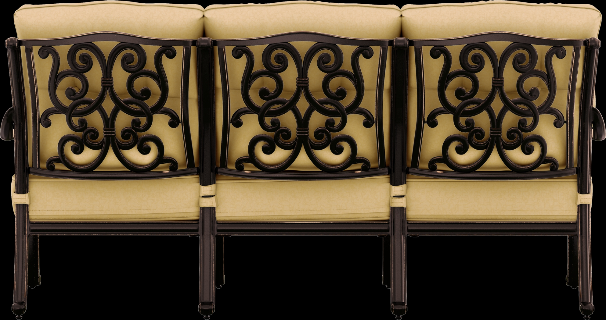 Cindy Crawford Home Lake Como Antique Bronze 4 Pc Outdoor Seating Set With Gold Cushions - Thumbnail - Image 4