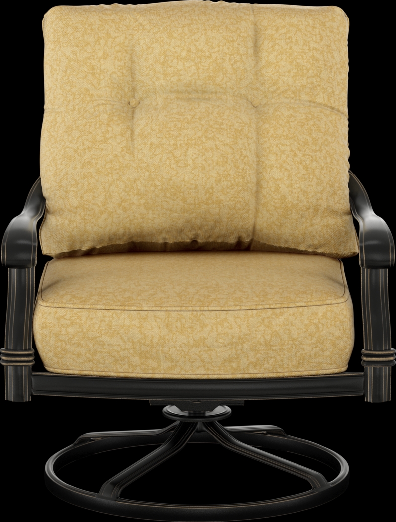 Cindy Crawford Home Lake Como Antique Bronze 5 Pc Outdoor Fire Pit Set with Gold Cushions - Thumbnail - Image 6