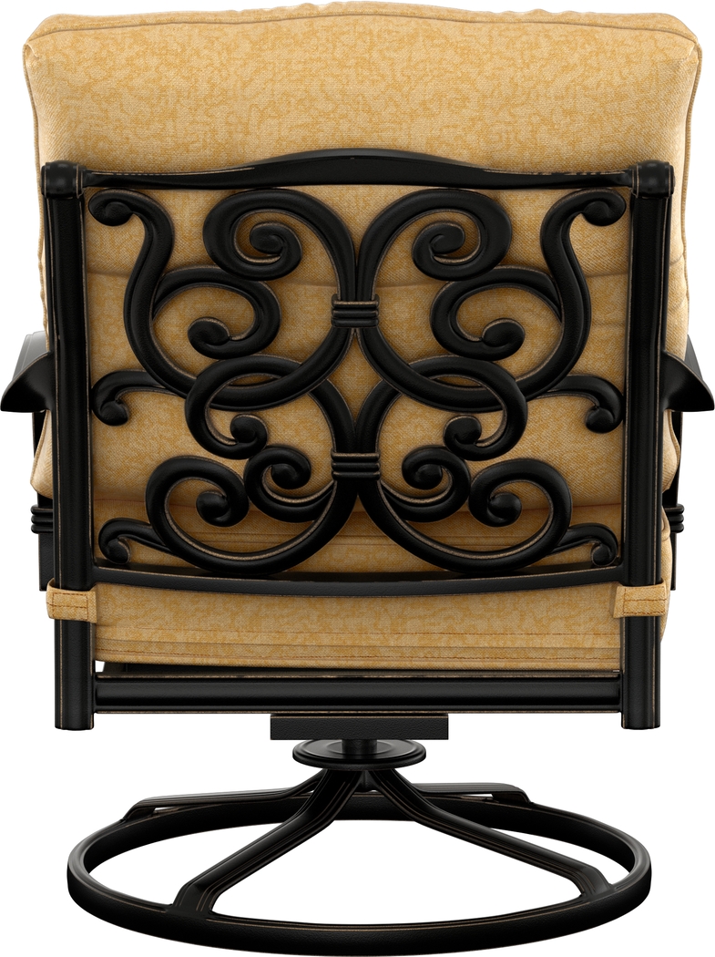 Cindy Crawford Home Lake Como Antique Bronze 5 Pc Outdoor Fire Pit Set with Gold Cushions - Thumbnail - Image 7