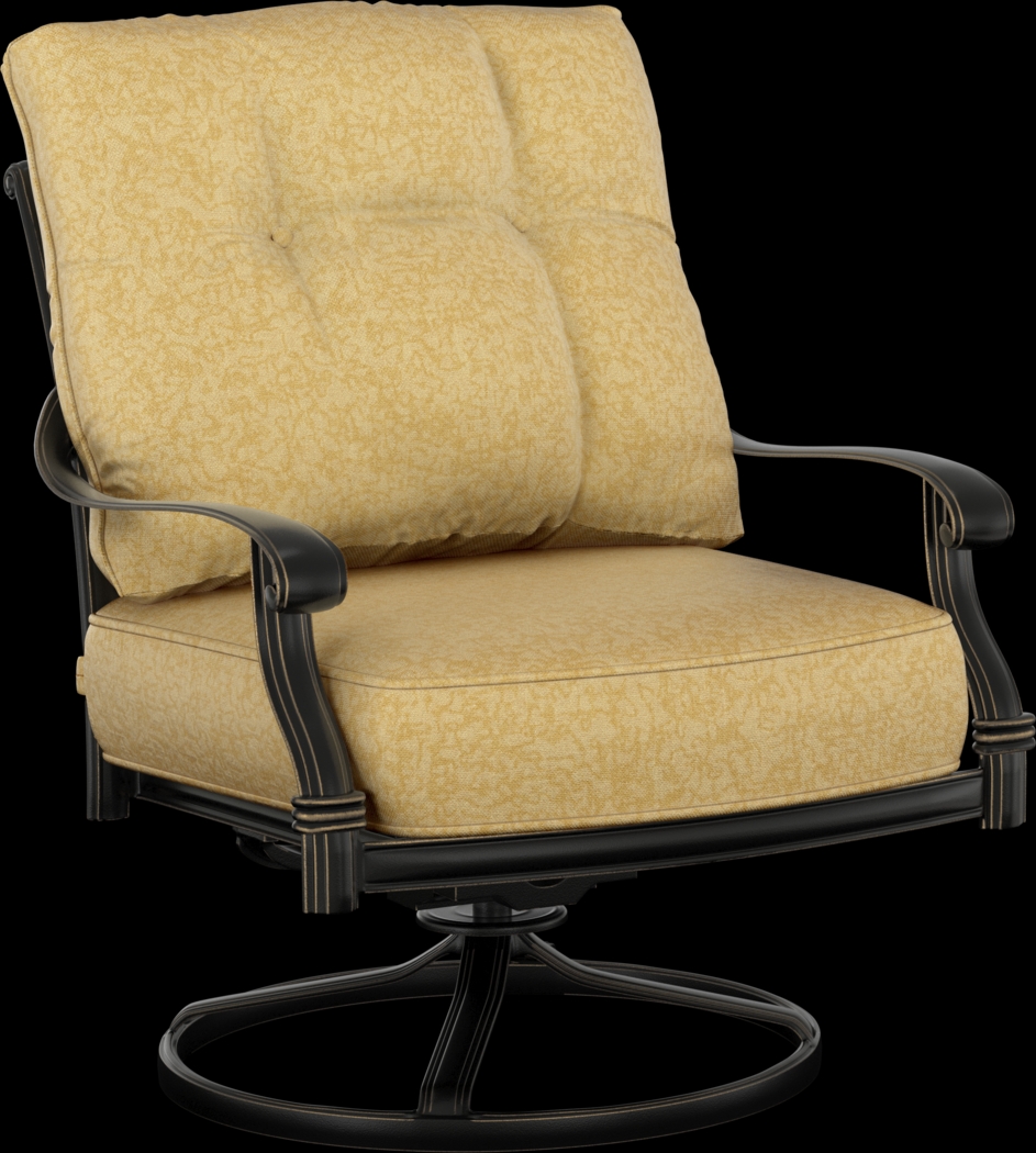 Cindy Crawford Home Lake Como Antique Bronze 5 Pc Outdoor Fire Pit Set with Gold Cushions - Thumbnail - Image 5