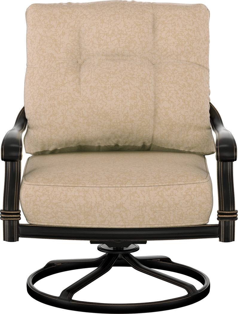 Lake Como Antique Bronze Outdoor Swivel Rocker Chair With Malt Cushions - Thumbnail - Image 2