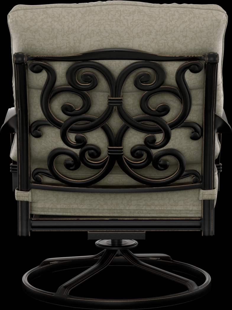 Lake Como Antique Bronze 5 Pc Fire Pit Seating Set with Silk-Colored Cushions - Thumbnail - Image 7