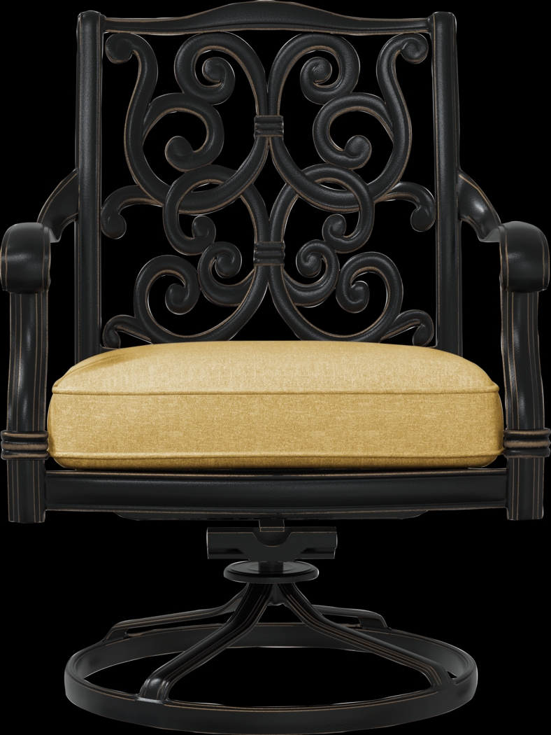 Cindy Crawford Home Lake Como Antique Bronze 7 Pc Oval Outdoor Dining Set with Gold Cushions - Thumbnail - Image 5