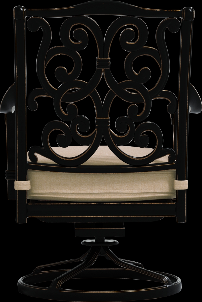 Lake Como Antique Bronze 7 Pc Oval Outdoor Dining Set with Malt Cushions - Thumbnail - Image 6