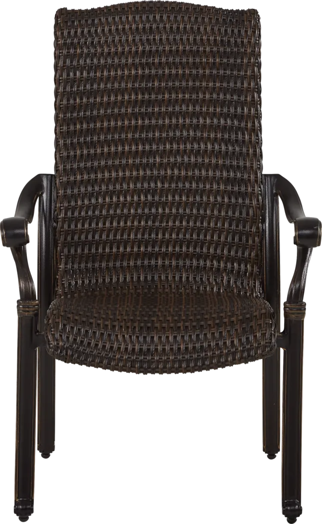 Cindy Crawford Home Lake Como Antique Bronze Wicker Arm Chair - Thumbnail - Image 2