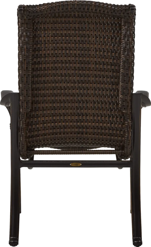 Cindy Crawford Home Lake Como Antique Bronze Wicker Arm Chair - Thumbnail - Image 3