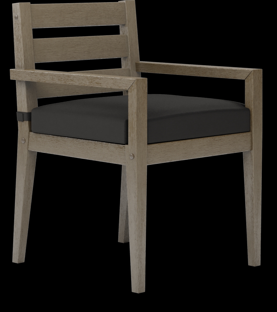 Cindy Crawford Home Lake Tahoe Gray Outdoor Arm Chair with Charcoal Cushion - Thumbnail - Image 1