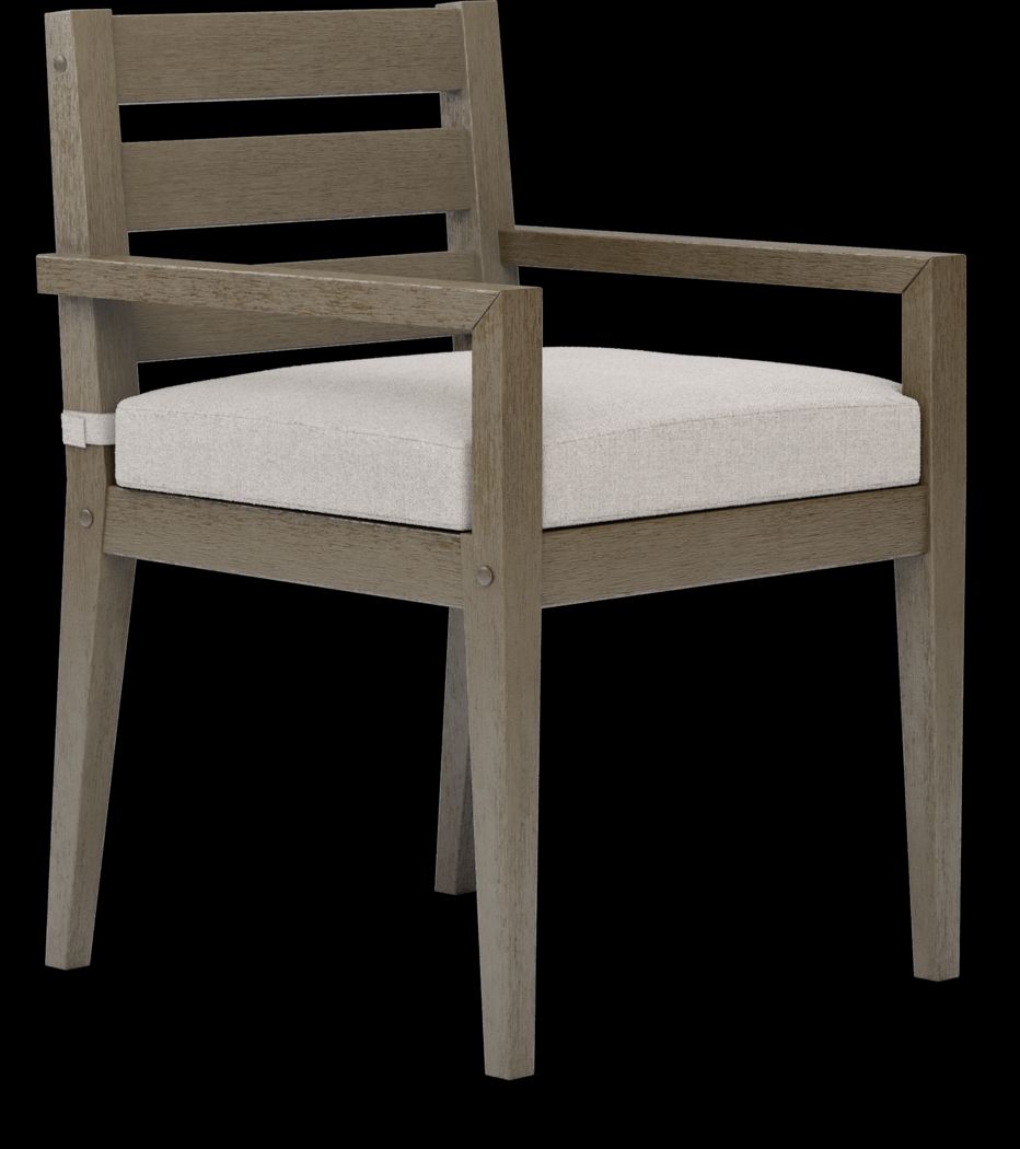 Lake Tahoe Gray Outdoor Arm Chair with Seagull Cushion - Thumbnail - Image 1