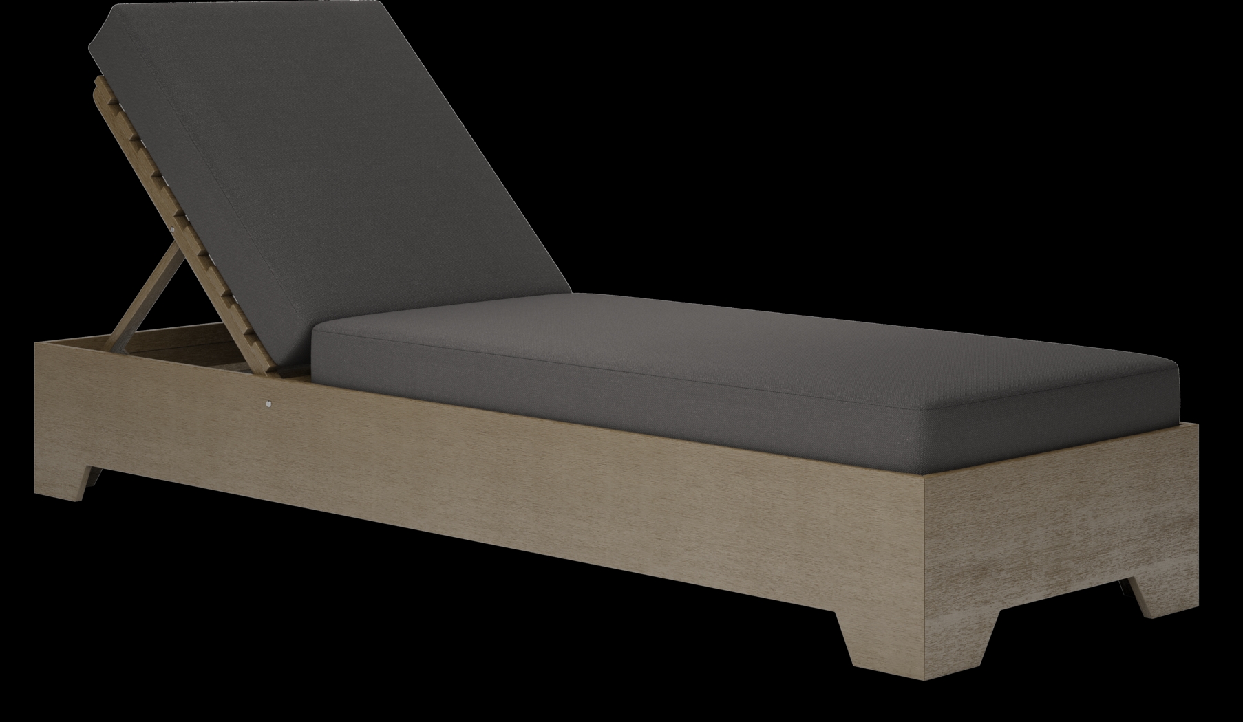 Lake Tahoe Gray Outdoor Chaise with Charcoal Cushions - Thumbnail - Image 1