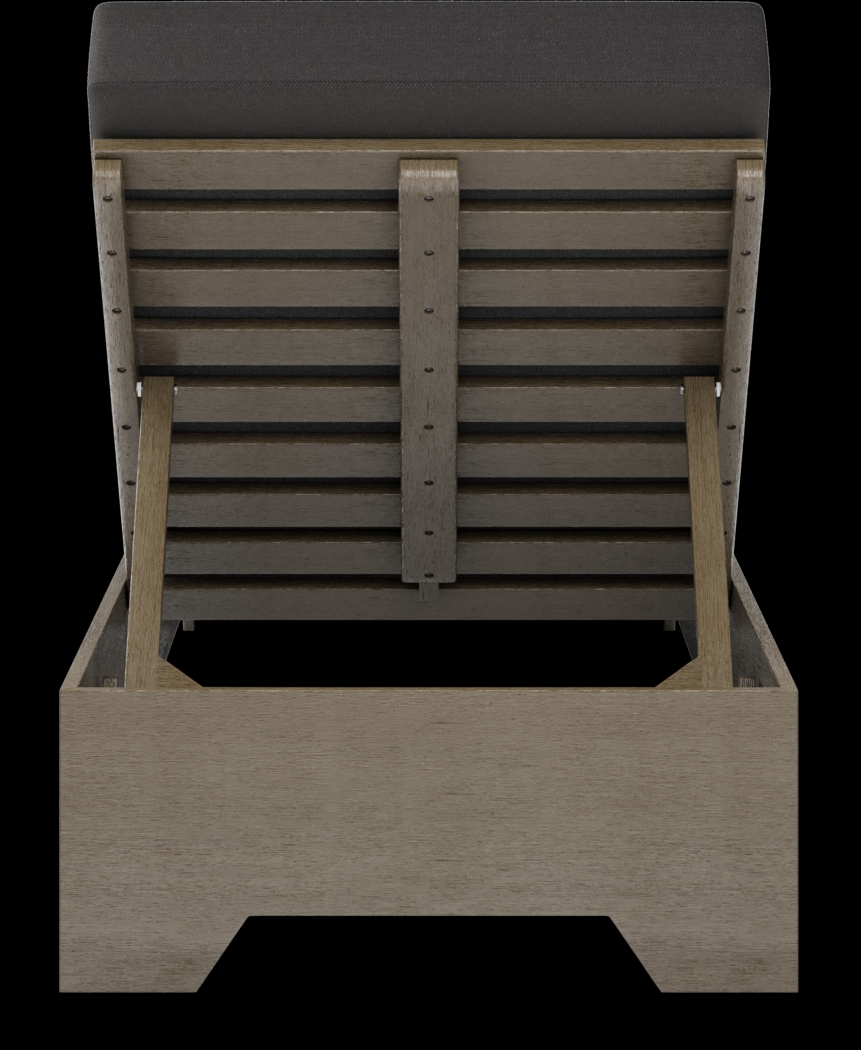 Cindy Crawford Home Lake Tahoe Gray Outdoor Chaise with Charcoal Cushions - Thumbnail - Image 3