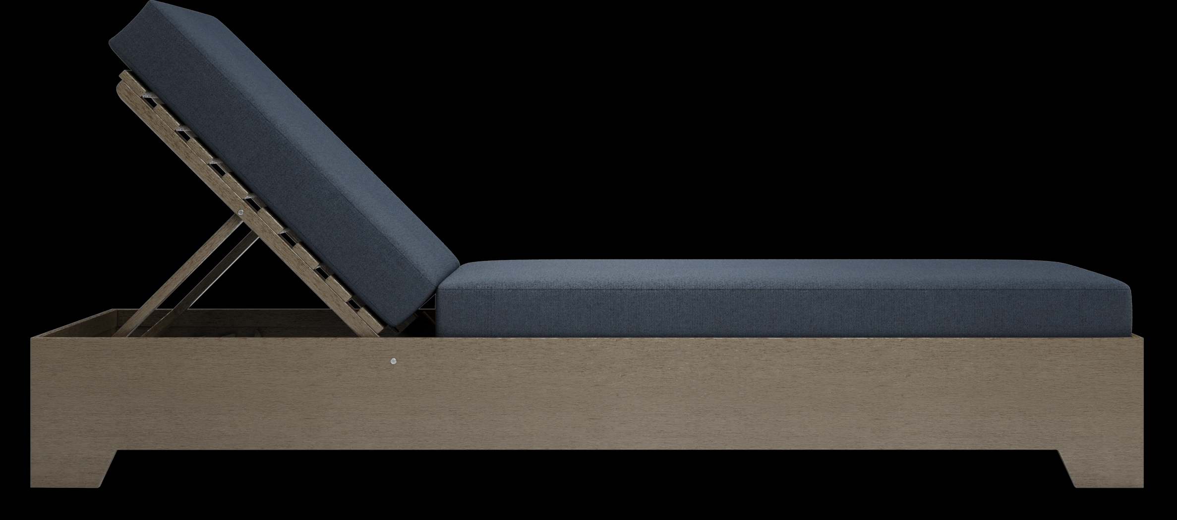 Lake Tahoe Gray Outdoor Chaise with Indigo Cushions - Thumbnail - Image 4