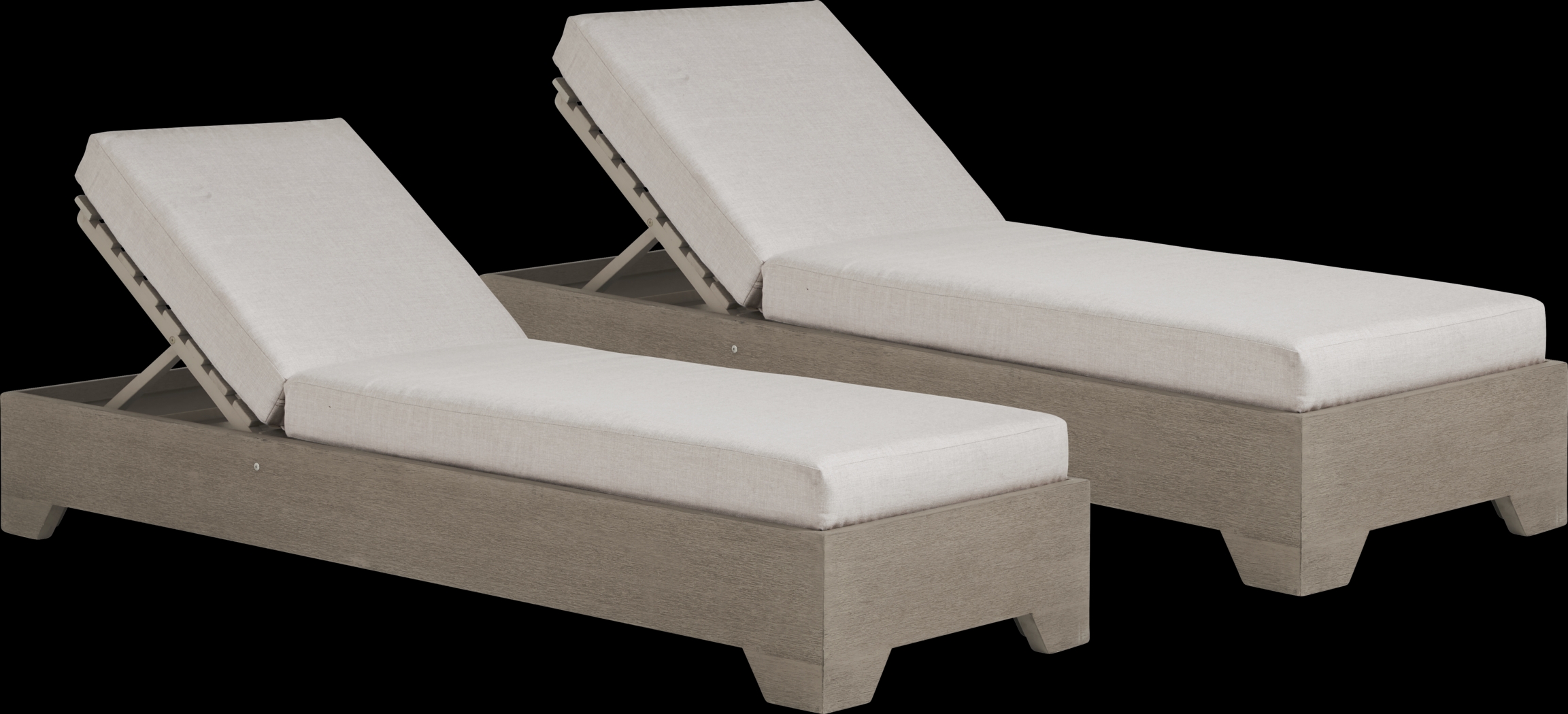 Lake Tahoe Gray Outdoor Chaise with Seagull Cushions, Set of 2 - Thumbnail - Image 1