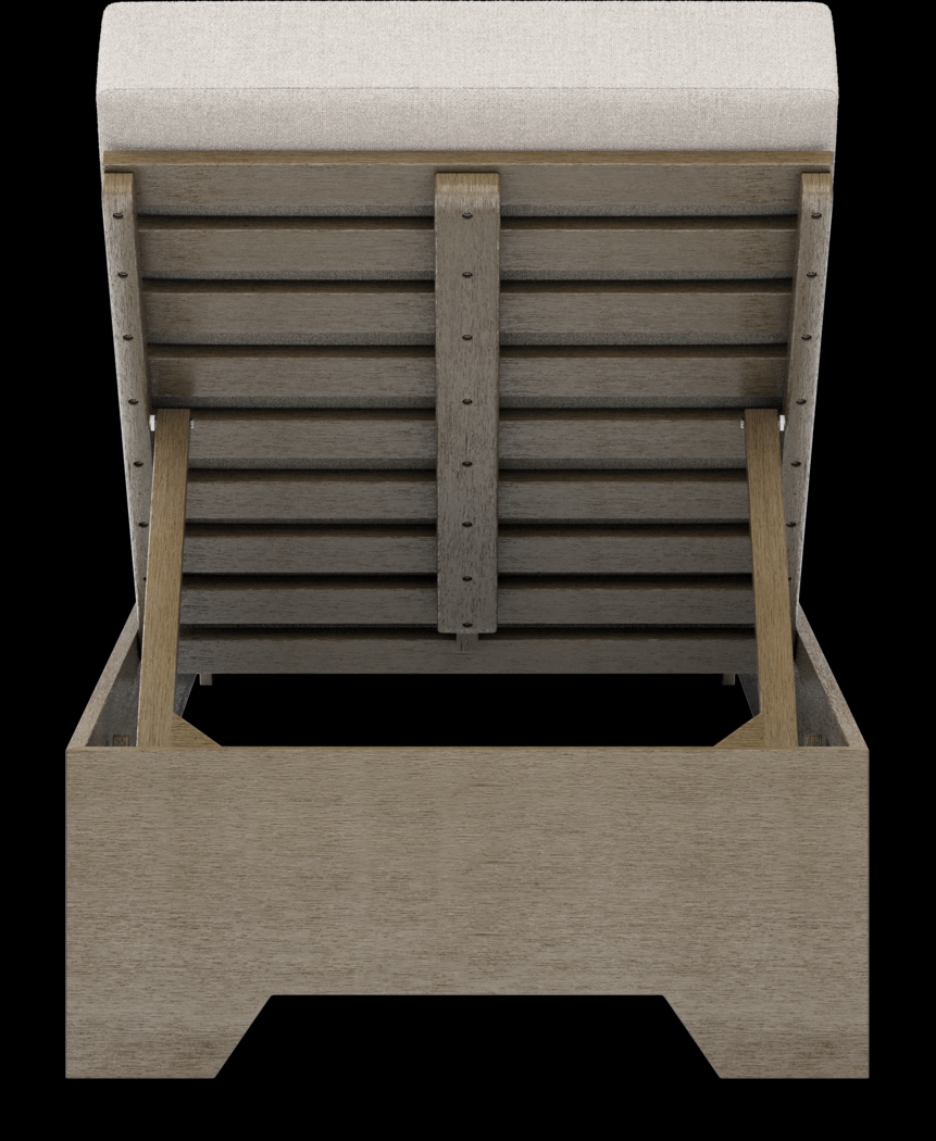 Lake Tahoe Gray Outdoor Chaise with Seagull Cushions - Thumbnail - Image 3