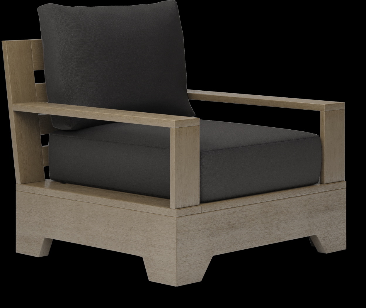 Cindy Crawford Home Lake Tahoe Gray Outdoor Club Chair with Charcoal Cushions - Thumbnail - Image 1