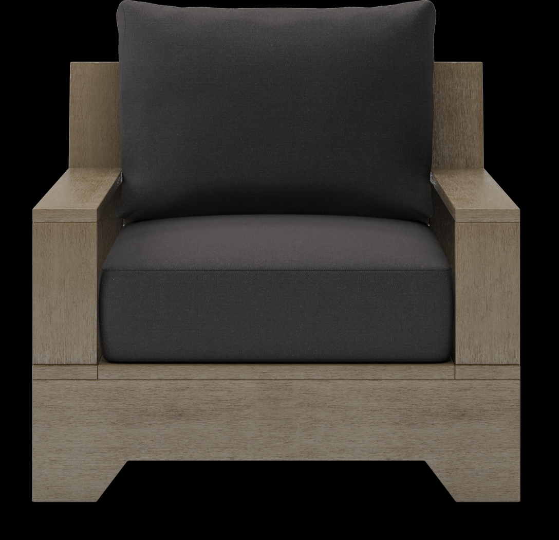 Lake Tahoe Gray Outdoor Club Chair with Charcoal Cushions - Thumbnail - Image 3