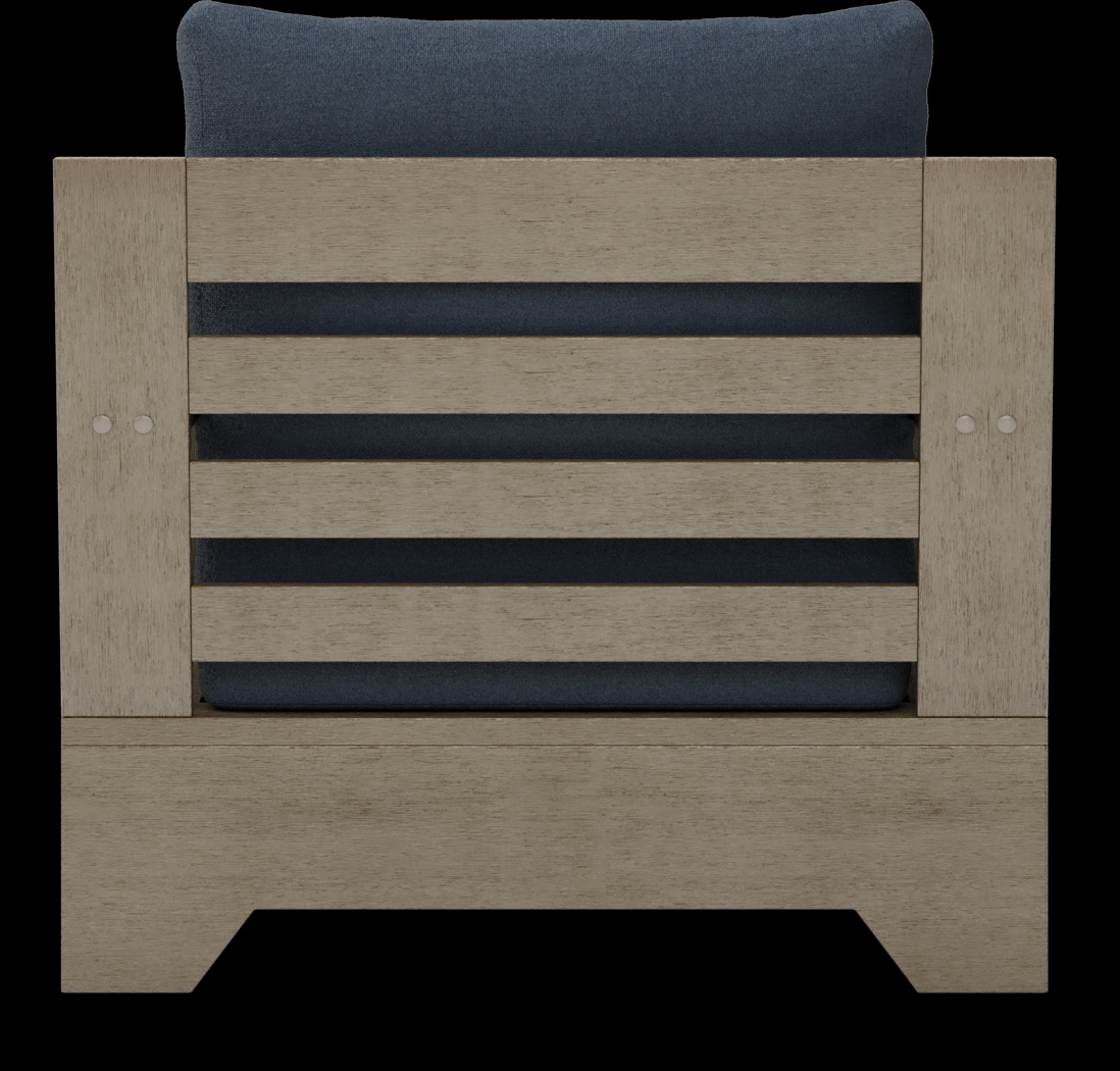 Cindy Crawford Home Lake Tahoe Gray Outdoor Club Chair with Indigo Cushions - Thumbnail - Image 4