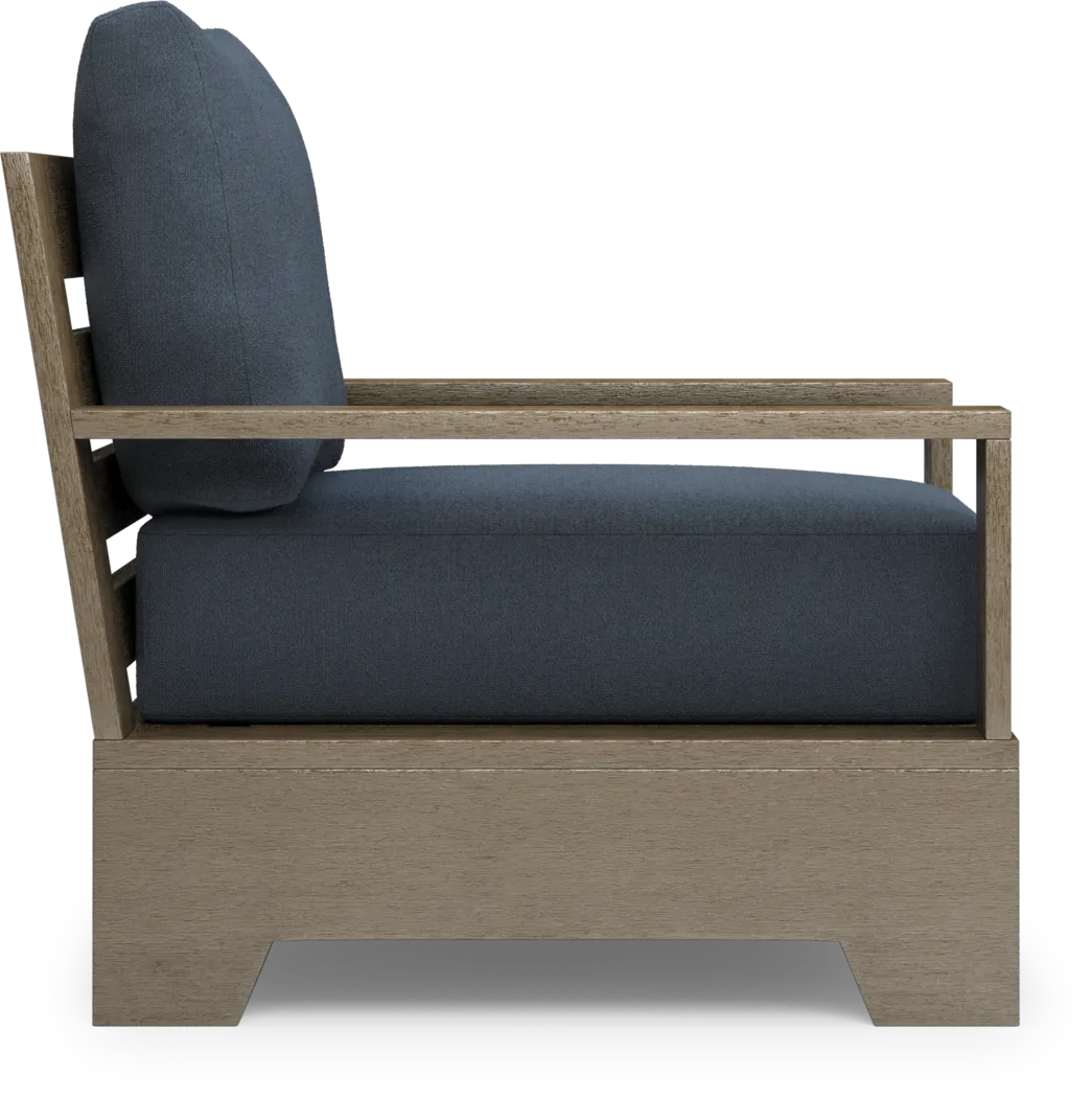 Cindy Crawford Home Lake Tahoe Gray Outdoor Club Chair with Indigo Cushions - Image 5