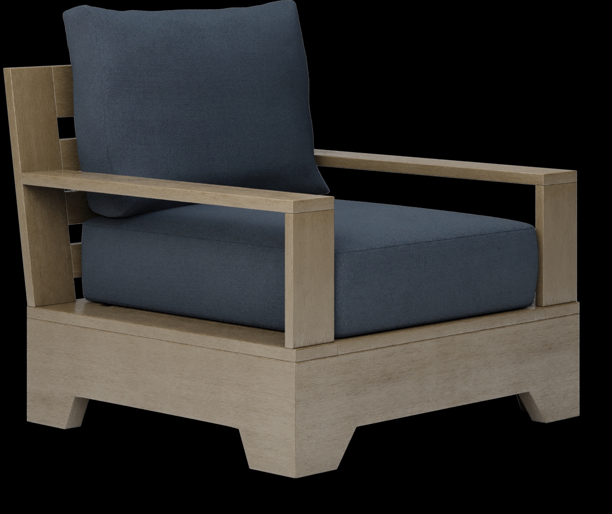 Cindy Crawford Home Lake Tahoe Gray Outdoor Club Chair with Indigo Cushions - Thumbnail - Image 1