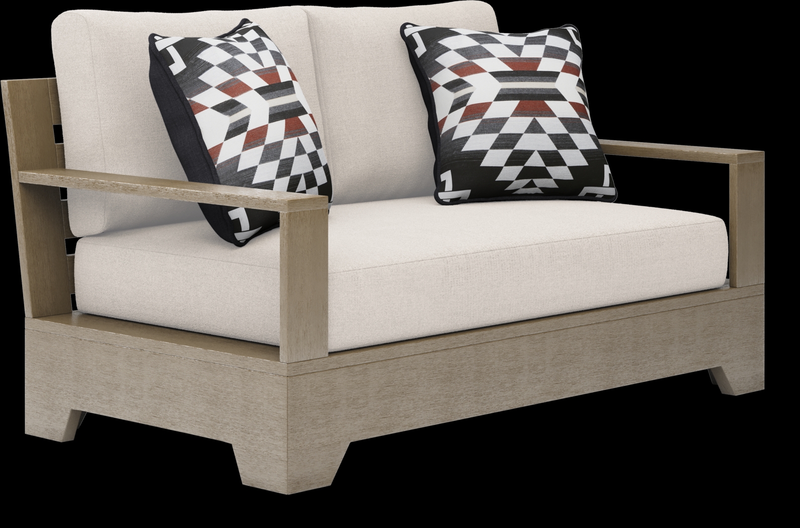 Lake Tahoe Gray 4 Pc Outdoor Loveseat Seating Set with Seagull Cushions - Thumbnail - Image 3