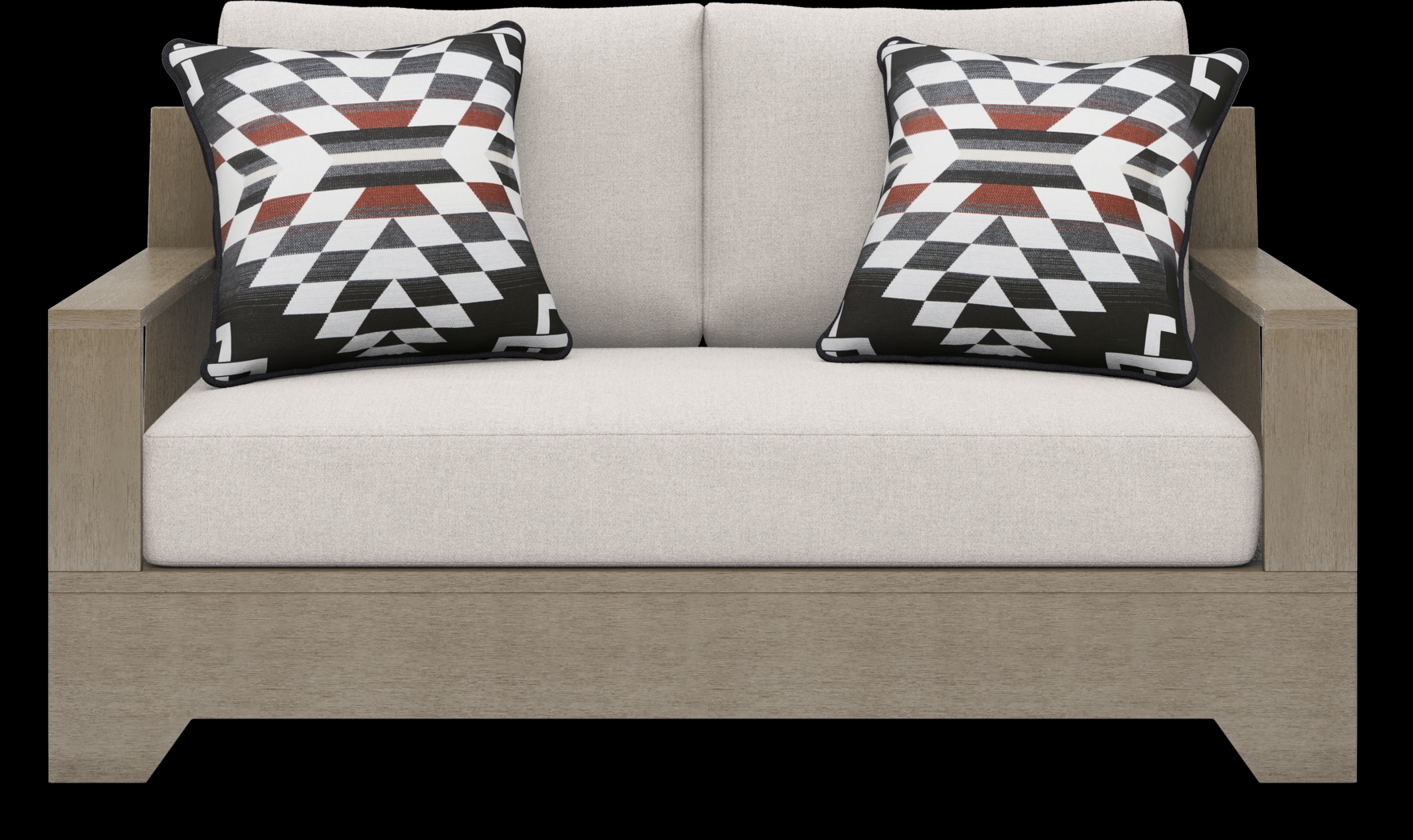 Lake Tahoe Gray 4 Pc Outdoor Loveseat Seating Set with Seagull Cushions - Thumbnail - Image 2