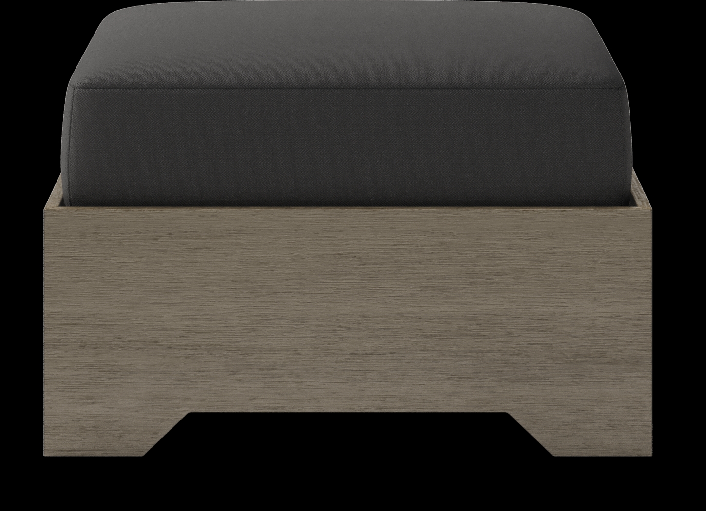Cindy Crawford Home Lake Tahoe Gray Outdoor Ottoman with Charcoal Cushion - Thumbnail - Image 2