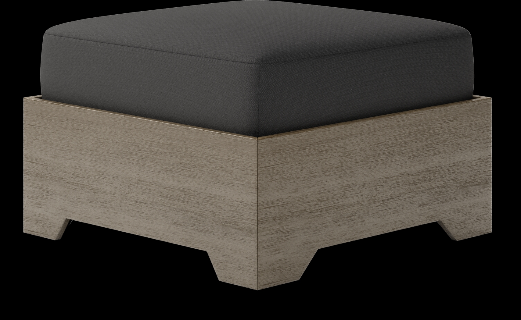 Cindy Crawford Home Lake Tahoe Gray Outdoor Ottoman with Charcoal Cushion - Thumbnail - Image 1