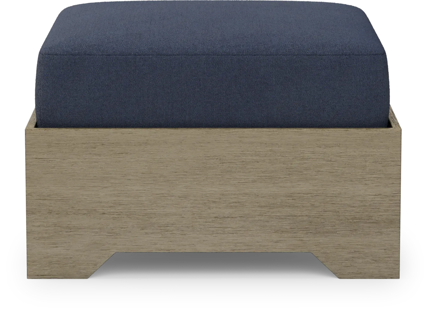 Lake Tahoe Gray Outdoor Ottoman with Indigo Cushion - Thumbnail - Image 2