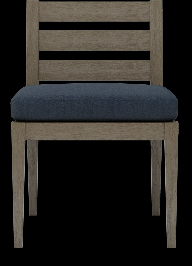 Lake Tahoe Gray 5 Pc Rectangle Outdoor Dining Set with Indigo Cushions - Thumbnail - Image 5