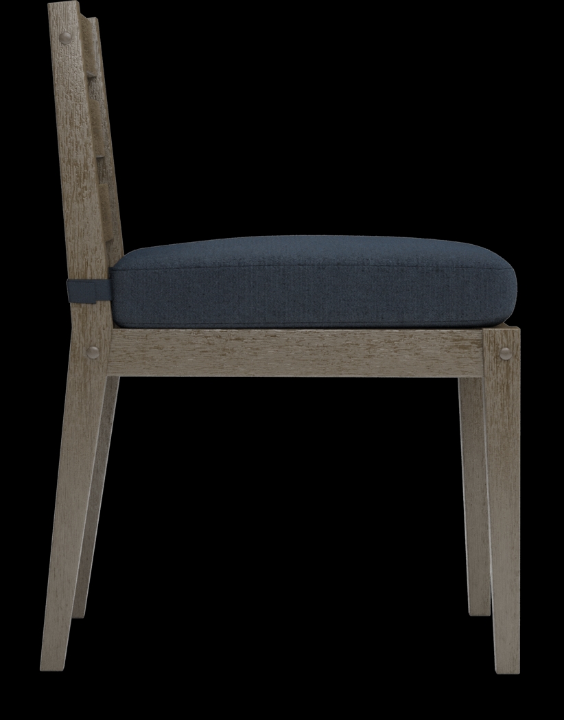 Lake Tahoe Gray 5 Pc Rectangle Outdoor Dining Set with Indigo Cushions - Thumbnail - Image 6