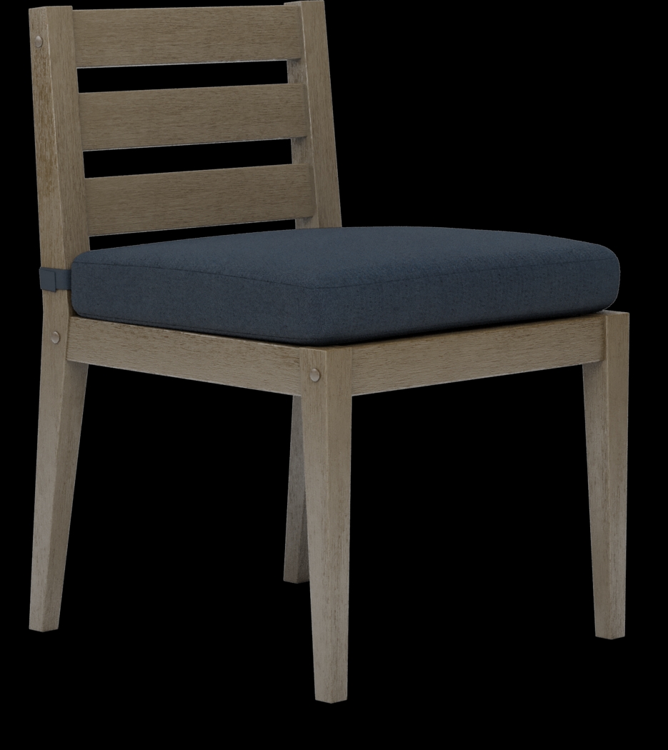 Lake Tahoe Gray 5 Pc Rectangle Outdoor Dining Set with Indigo Cushions - Thumbnail - Image 4