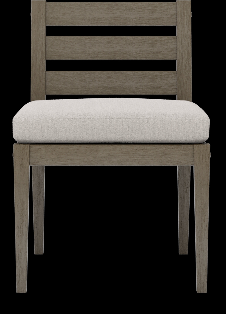 Lake Tahoe Gray Outdoor Side Chair with Seagull Cushion - Thumbnail - Image 2