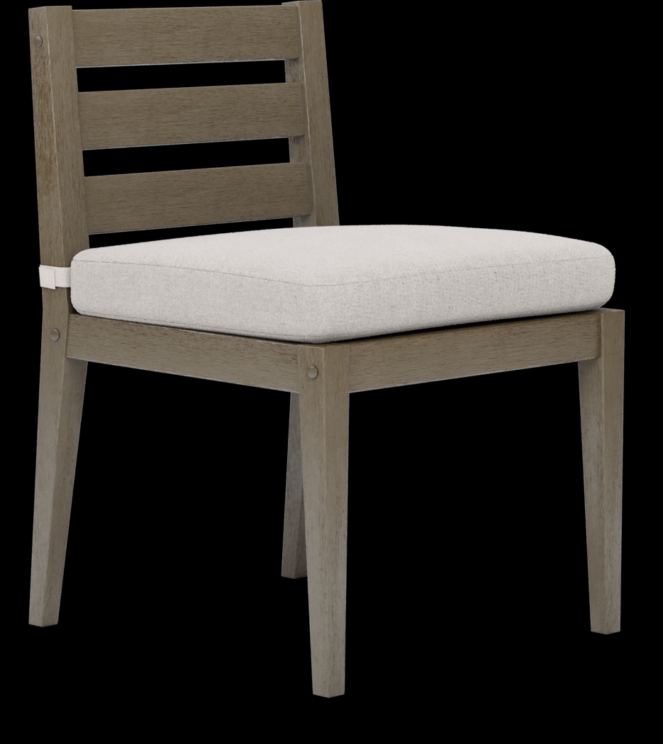 Lake Tahoe Gray Outdoor Side Chair with Seagull Cushion - Thumbnail - Image 1