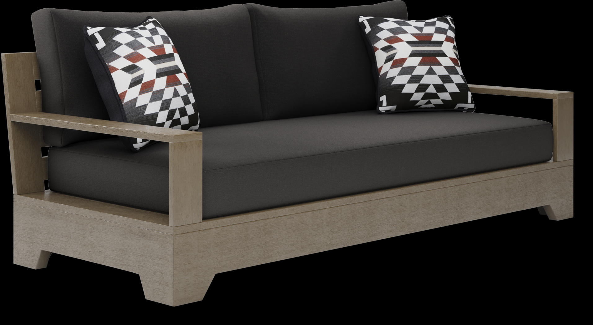 Lake Tahoe Gray 4 Pc Outdoor Sofa Seating Set with Charcoal Cushions - Thumbnail - Image 3