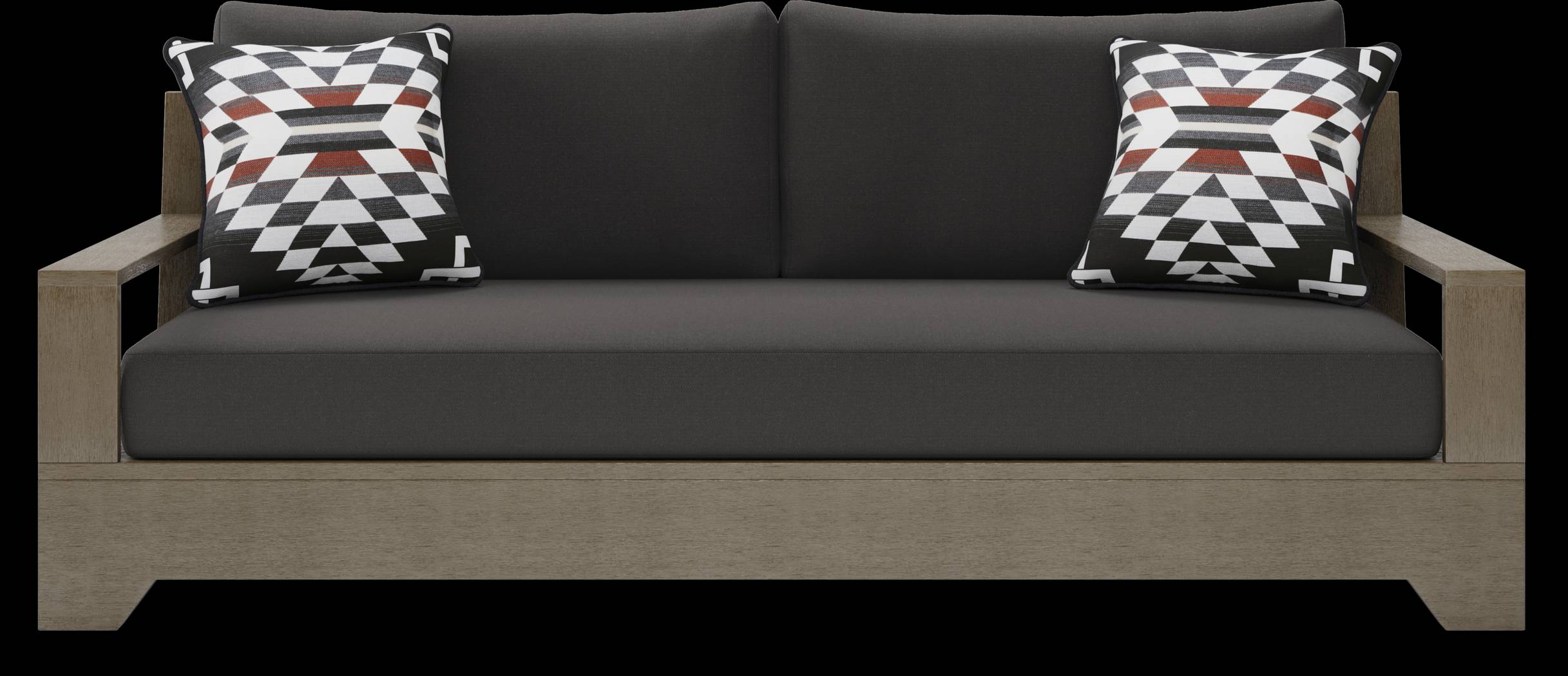 Lake Tahoe Gray 4 Pc Outdoor Sofa Seating Set with Charcoal Cushions - Thumbnail - Image 2