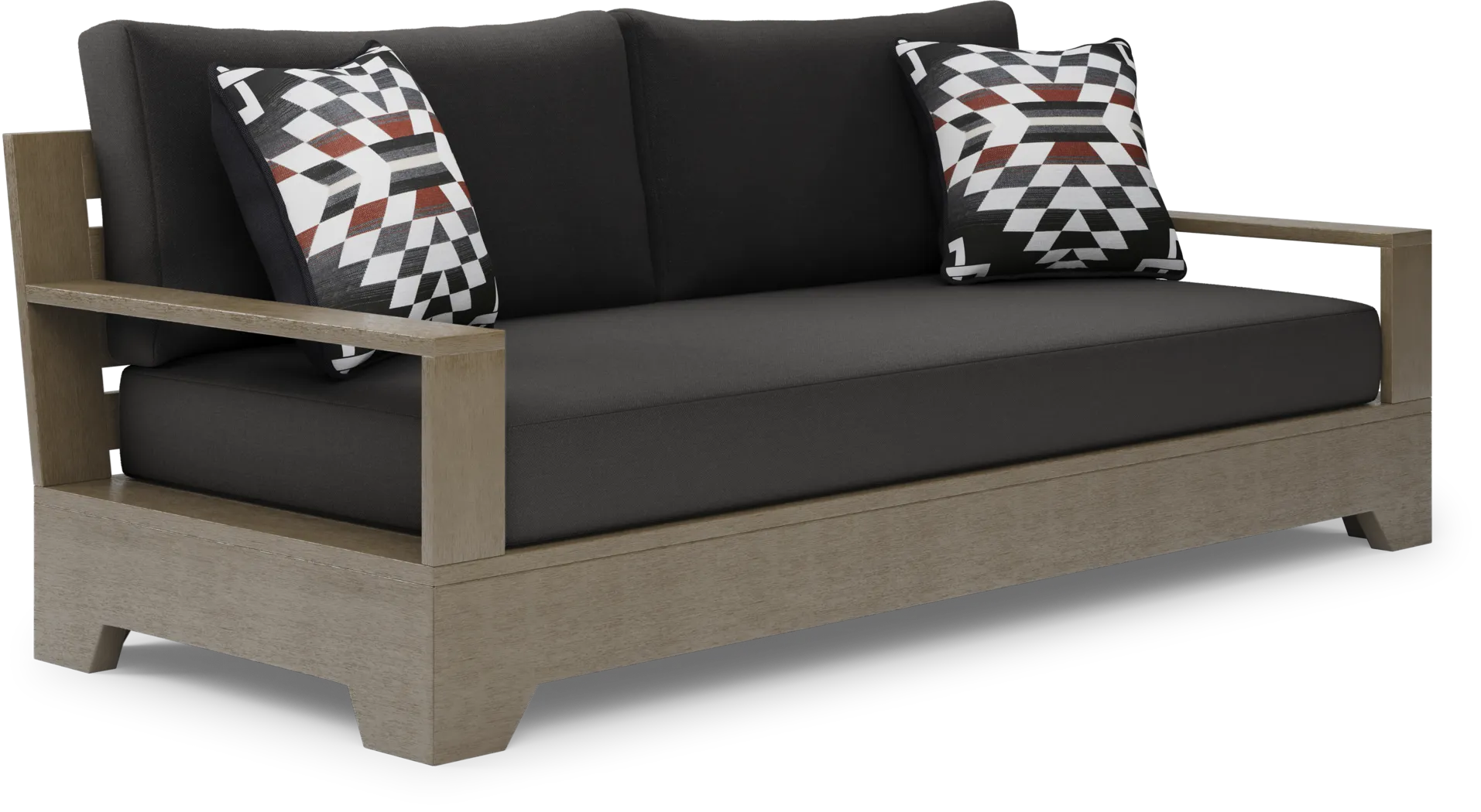 Cindy Crawford Home Lake Tahoe Gray Outdoor Sofa with Charcoal Cushions - Thumbnail - Image 3